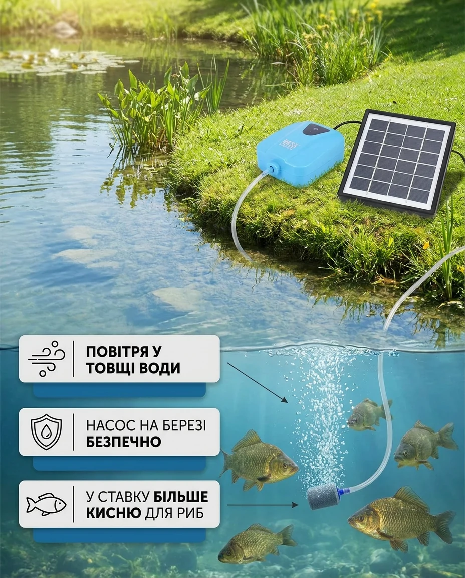 Аерація води у ставку