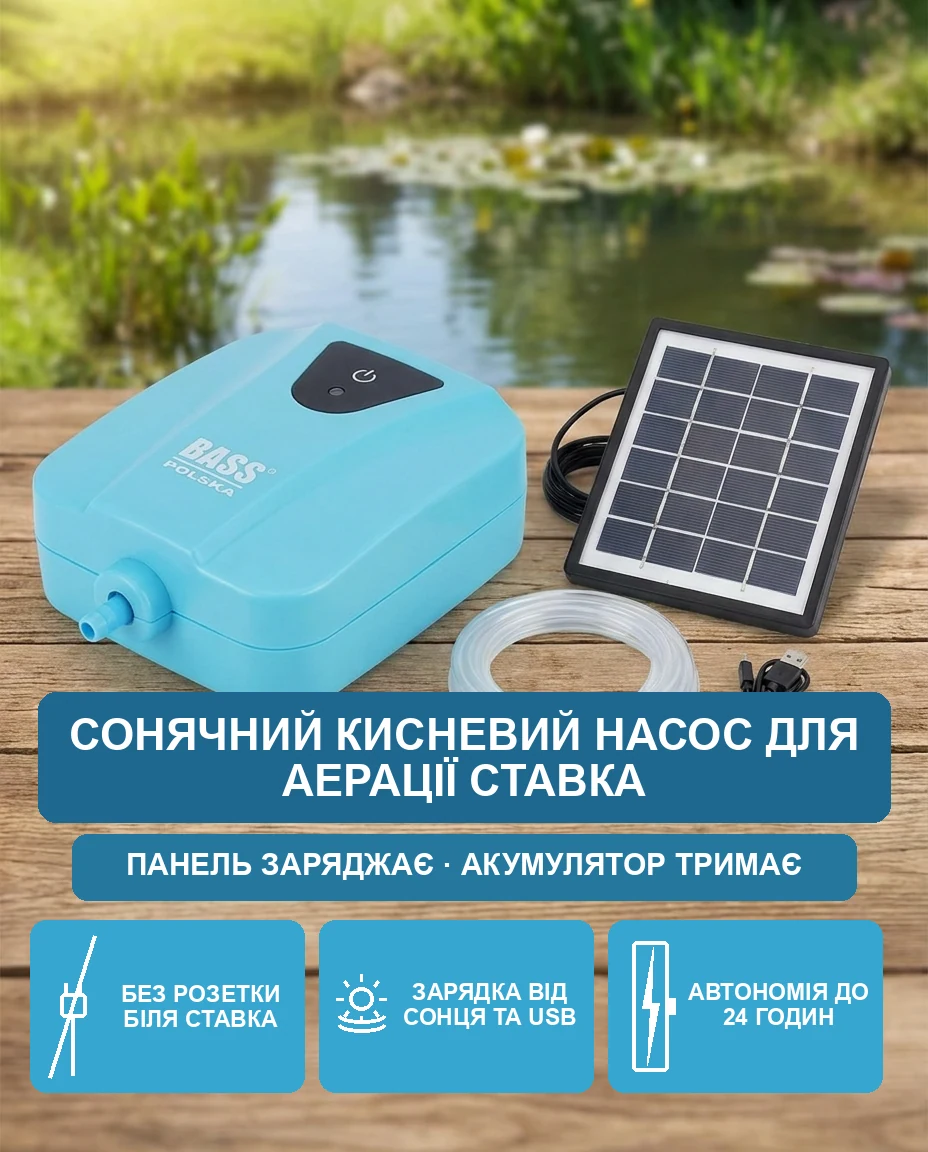 Сонячна панель і комплект аератора